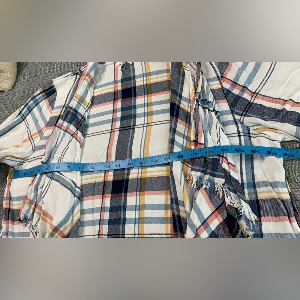 3/$30 Maurice’s Women’s Plaid Open Front Kimono Cardigan Size 0 - Picture 10 of 12